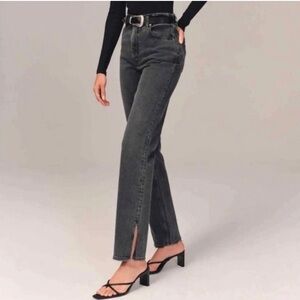 Abercrombie & Fitch The '90s Straight Ultra High Rise Side Silt Jeans